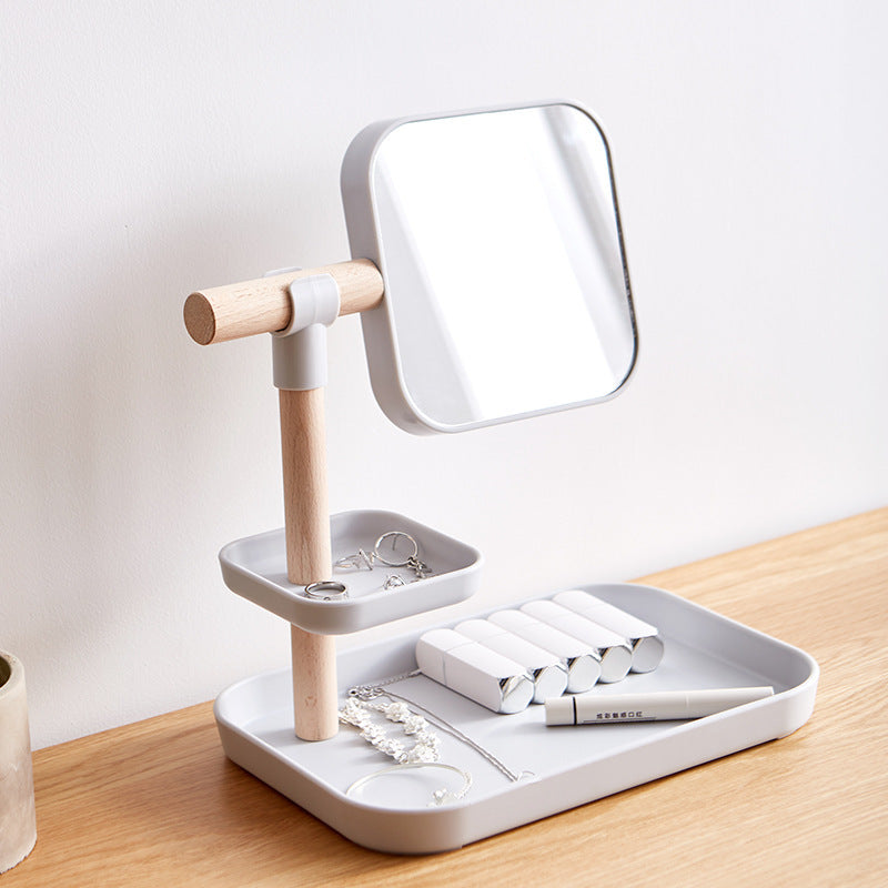 Desktop Cosmetics Storage Box with Mirror