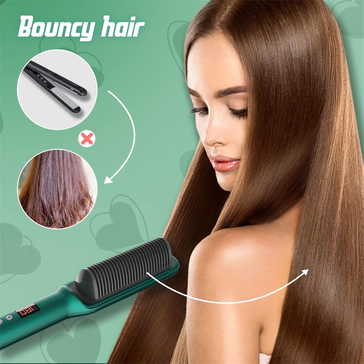 2 in 1 Hair Straightener Styling Comb