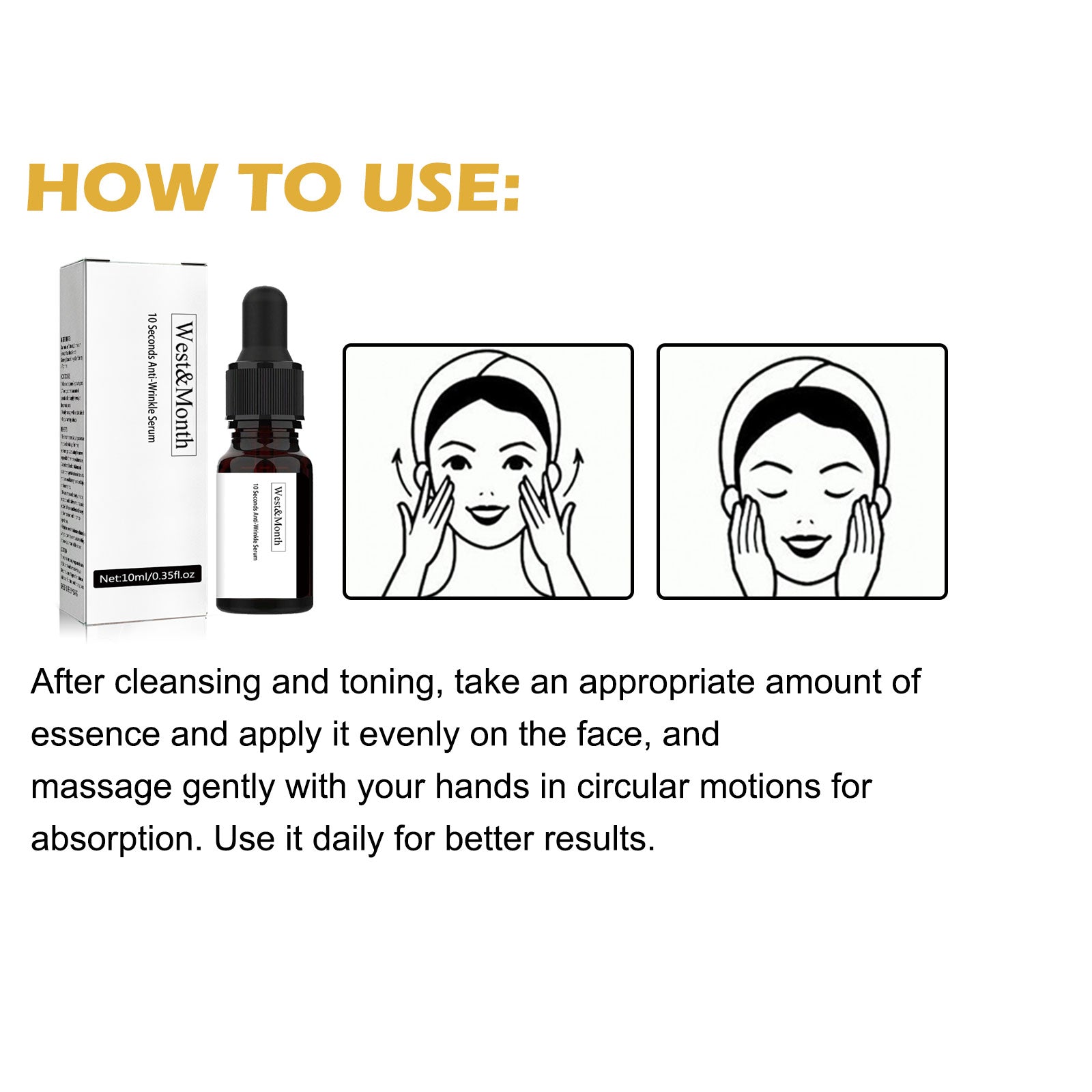 10 Seconds Anti-Wrinkle Serum, Hydrating Firming Skin Care Anti-wrinkle Serum
