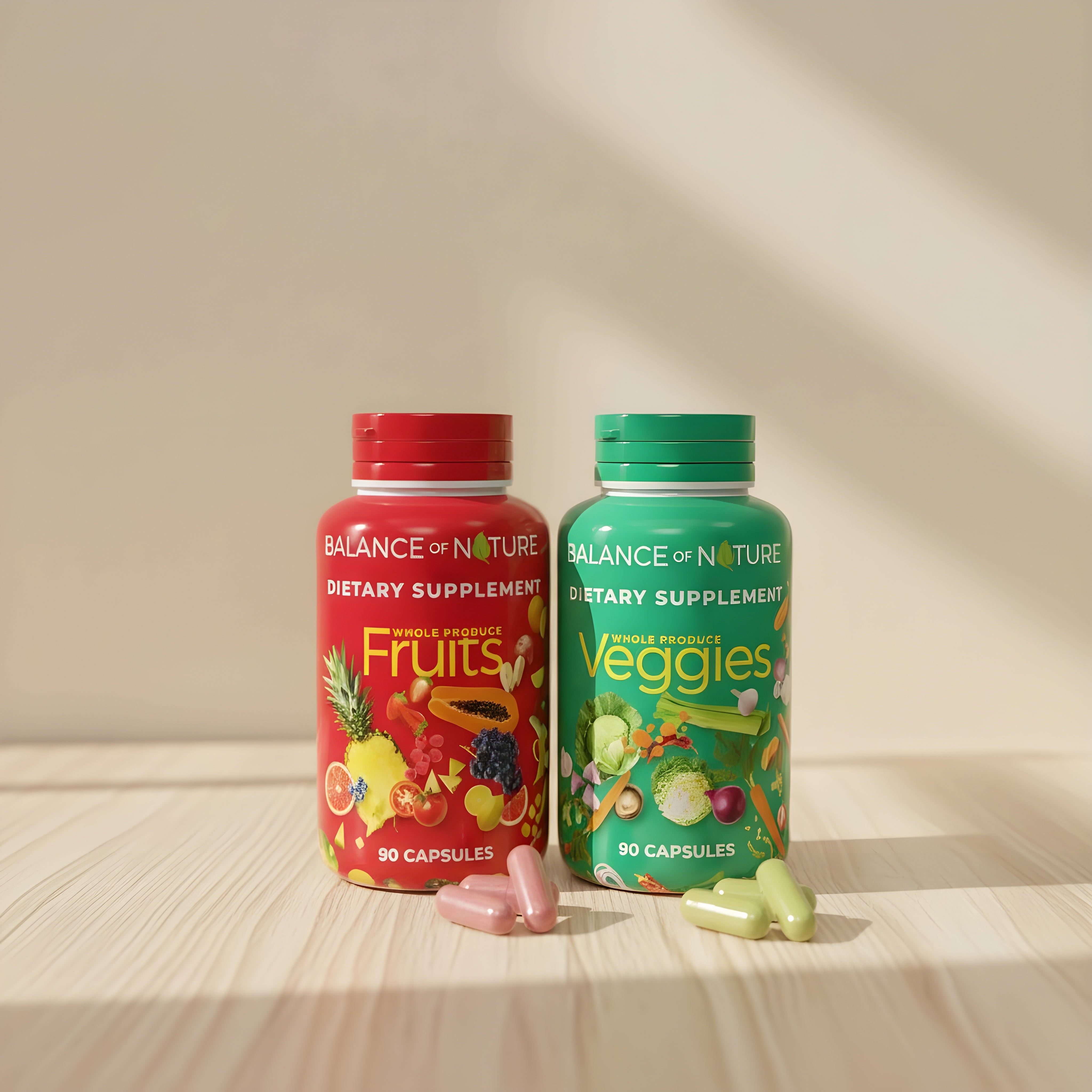 Nature’s Fruits & Veggies Balance Dietary Supplement – 2 Pack (90 Capsules Each